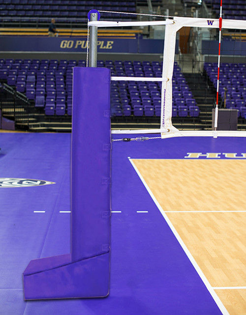 T-Base Single Anchor Aluminum Volleyball System - Shown with optional base pad T-Base Single Anchor Aluminum Volleyball System - Shown with optional base pad
